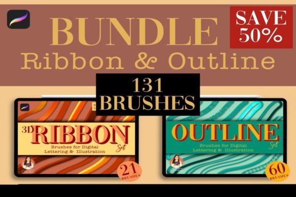 Download 131 Ribbon and Outline Procreate Bundle - Premium Resources
