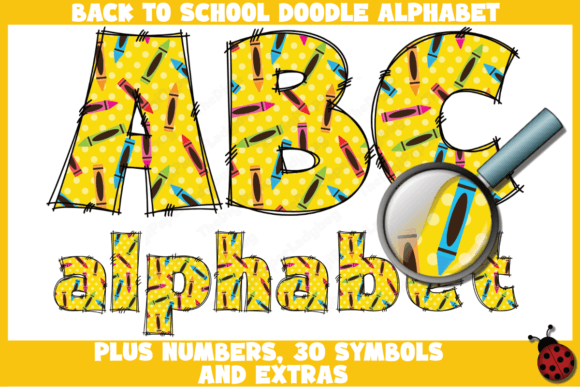 Download Back to School Crayons Doodle Alphabet - Crayons Collection