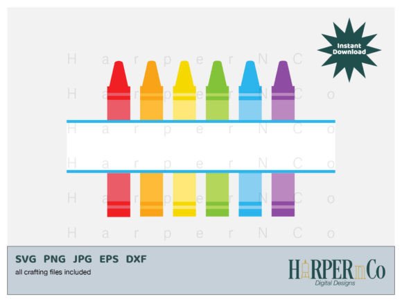 Download Split Rainbow Crayons SVG Back to School - Crayons Collection