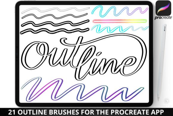 Download Procreate Outline Lettering Hollow Brush - Premium Resources