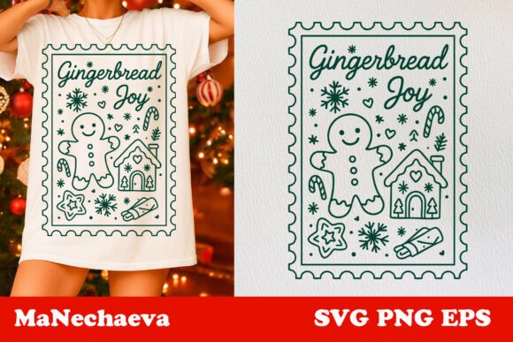 Download Winter Stamp Gingerbread Joy SVG - Winter stamp Collection