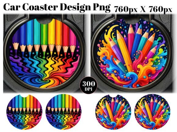 Download Rainbow Crayons Car Coaster PNG - Crayons Collection