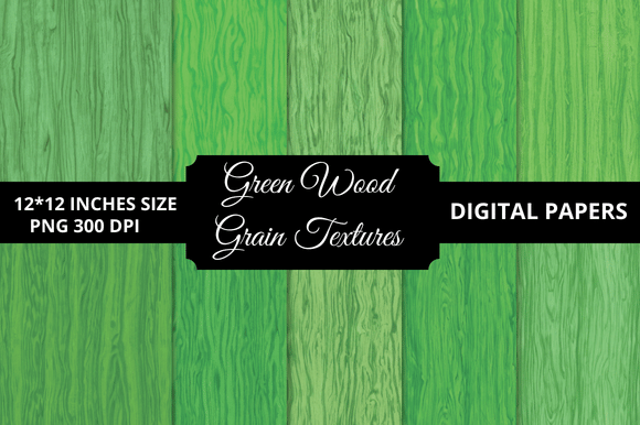 Download Green Wood Grain Textures Digital Papers - Premium Bundle